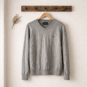 Tommy Hilfiger Men's Pullover Crewneck Sweater Size M Medium 100% Cotton Grey